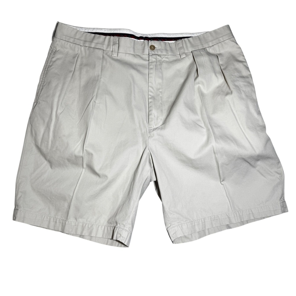 Polo Golf Ralph Lauren Mens 40 Tan Khaki Pleated Cotton Fairway Shorts Vintage